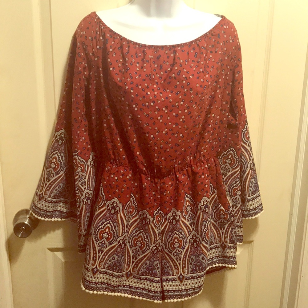 Burgundy Romper - Picture 2 of 2